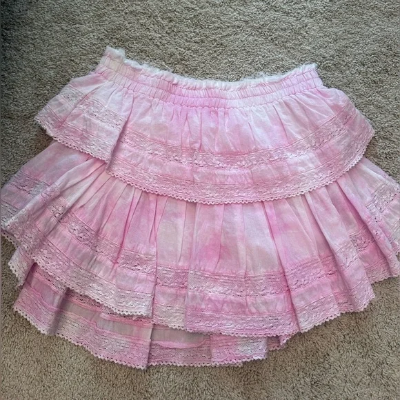 LoveShackFancy Pink Heritage Mini Skirt - Picture 3 of 3